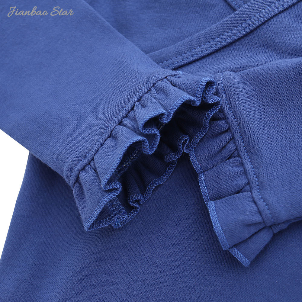 Conception de Boutique de Style à volants d'hiver avec bouton-pression 100% coton nouveau-né infantile bébé fille bébé combinaison ensemble barboteuse ensemble