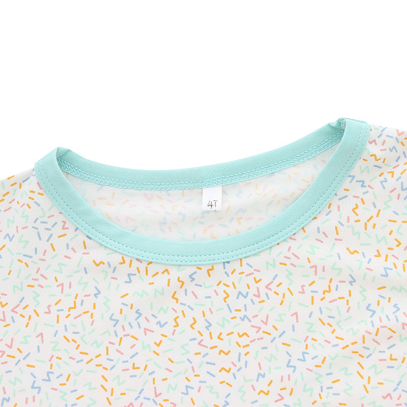 Ensemble deux pièces pour bébés et enfants, haut à manches courtes et pantalon Long, design personnalisé, couleur unie, pyjama pour enfants