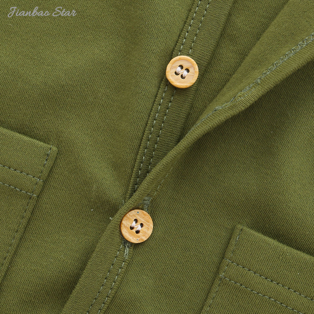 Nouveautés décontracté en gros personnalisé de haute qualité Style d'hiver manches longues boutons bébé vêtements bébé barboteuses