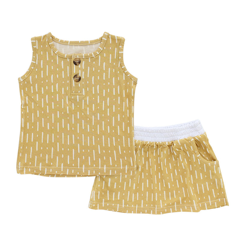 Ensemble pyjama d'été pour nouveau-né, sans manches, tricoté, 100% coton, haut en bambou, tenues pour garçons et filles, 2 pièces, vêtements pour bébé, OEM