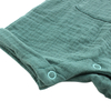 Confortable bambou tricoté sans manches été unisexe bouton en bois ouverture bébé garçon barboteuse ensemble barboteuse combinaison