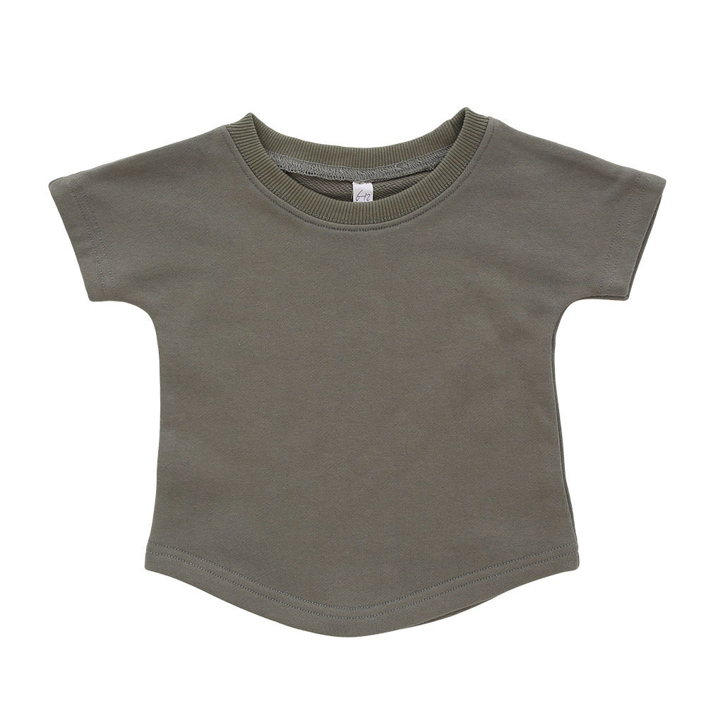 T-shirt classique 100% coton, couleur unie, vêtements de nuit, coton biologique en bambou, hauts à manches courtes pour bébés et enfants