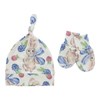 Ensembles de vêtements de nuit 4 pièces pour nouveau-né, pyjama toutes saisons, avec chapeau, mitaines et couverture, ensembles cadeaux pour bébé