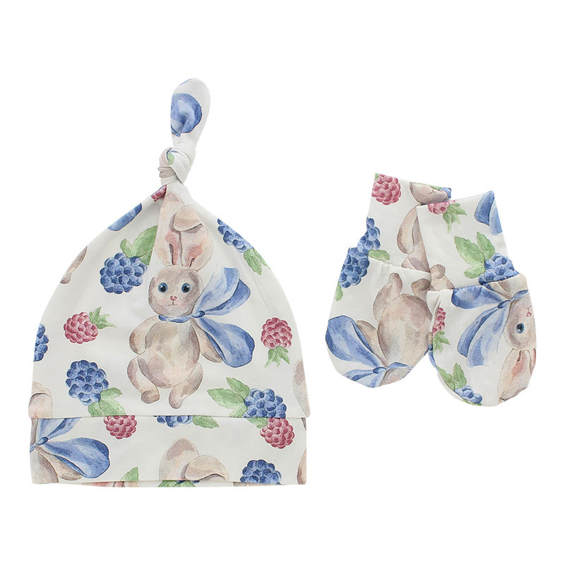 Ensembles de vêtements de nuit 4 pièces pour nouveau-né, pyjama toutes saisons, avec chapeau, mitaines et couverture, ensembles cadeaux pour bébé