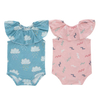 Barboteuse d'été sans manches pour bébés filles, Style doux, col rond à volants, vêtements pour bébés en Fiber de bambou et Spandex