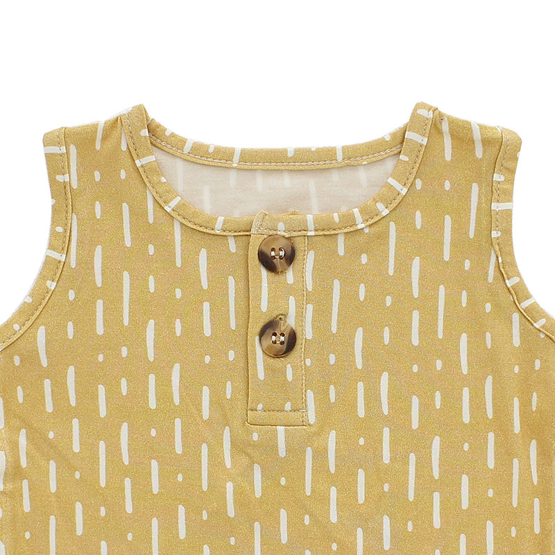 T-shirt sans manches tricoté en bambou 95%, Super doux, pour bébé garçon et fille, couleur unie et motif OEM, hauts d'été pour enfants