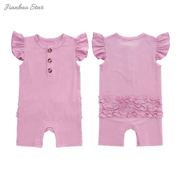Vêtements d'été en coton et bambou pour bébé, combinaison confortable pour nouveau-né, unisexe, demi-manches, barboteuse, vente en gros