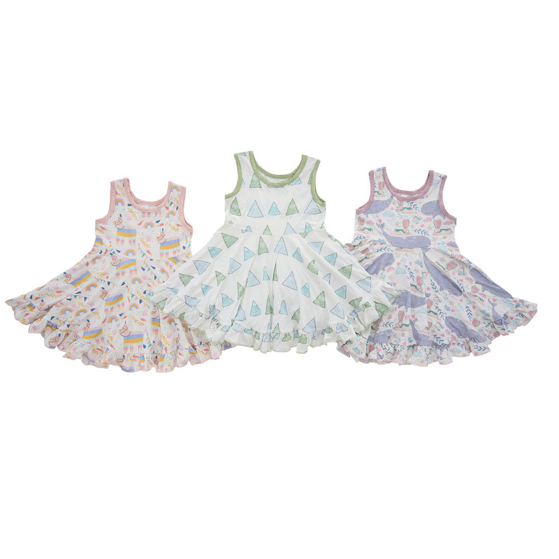 Robe à impression numérique pour bébés filles, vente en gros, nouveau Style, modèle d'été, sans manches, jolis vêtements à bretelles pour bébés filles, vente en gros