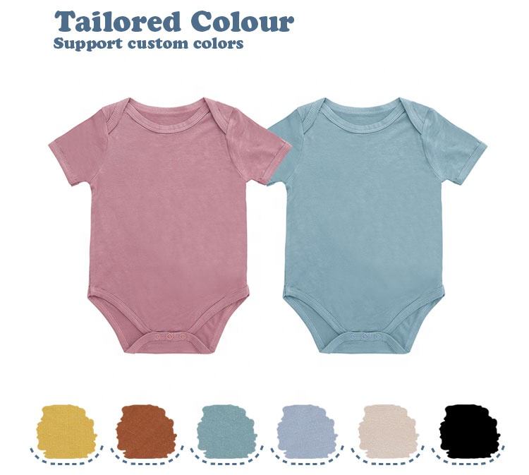 OEM 95% bambou 5% spandex barboteuses à manches courtes vêtements pyjamas de haute qualité en bambou nouveau-né bébé filles garçons vêtements décontracté agréable