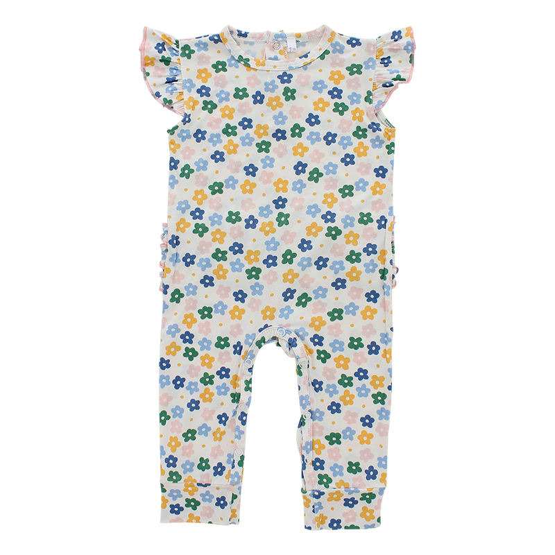 Vêtements d'été pour bébé, combinaison sans manches et pantalons longs avec bouton-pression, barboteuse de haute qualité, 95% Fiber de bambou, 5% élasthanne