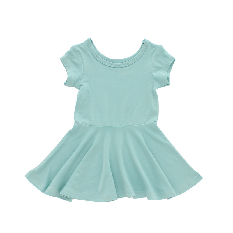 Robe d'été pour bébés filles, col rond, ligne a, vêtements pour enfants, avec conception d'impression personnalisée, vente en gros