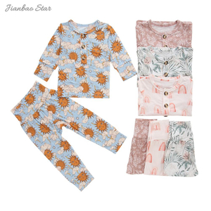 Nouveau Design, ensemble pyjama pour bébé, manches longues, vêtements de nuit, bambou, Spandex, coton, unisexe, vêtements deux pièces d'automne, vente en gros