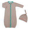 Sac de couchage à manches longues, fermeture éclair sur le devant, chapeau doux et mignon, ensembles de chemise de nuit pour nouveau-né et enfant en bas âge, vente en gros