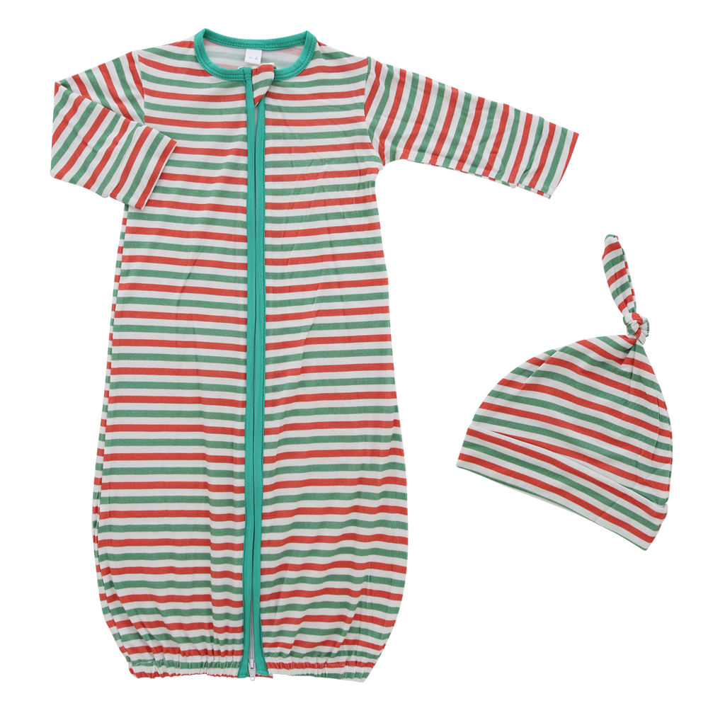 Sac de couchage à manches longues, fermeture éclair sur le devant, chapeau doux et mignon, ensembles de chemise de nuit pour nouveau-né et enfant en bas âge, vente en gros