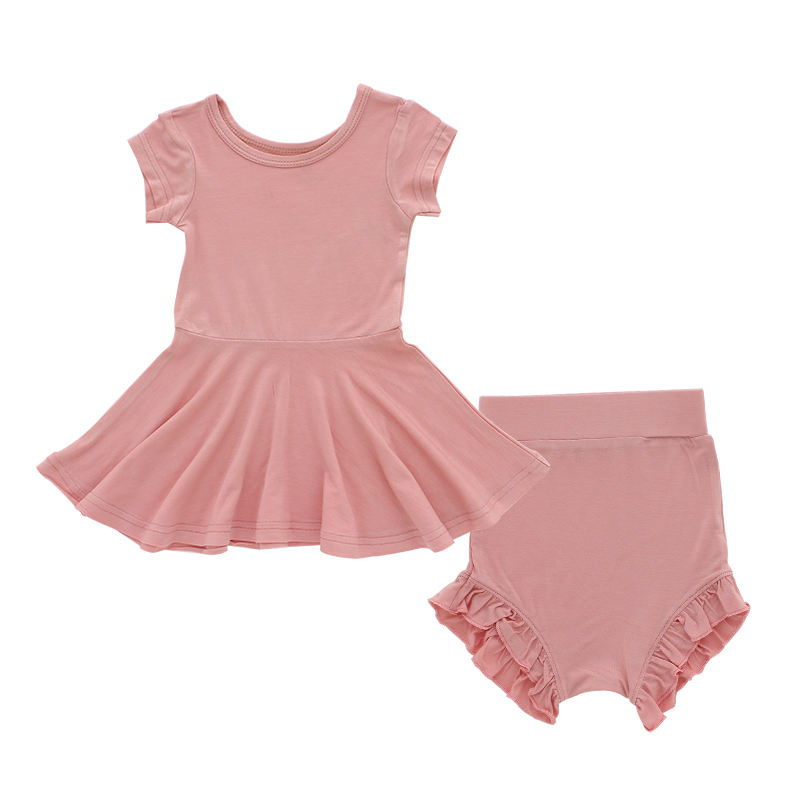Robe de bébé de style classique en gros personnaliser l'été à manches courtes bébé barboteuse ensemble OEM beaux vêtements de bébé nouveau-né avec des sous-vêtements