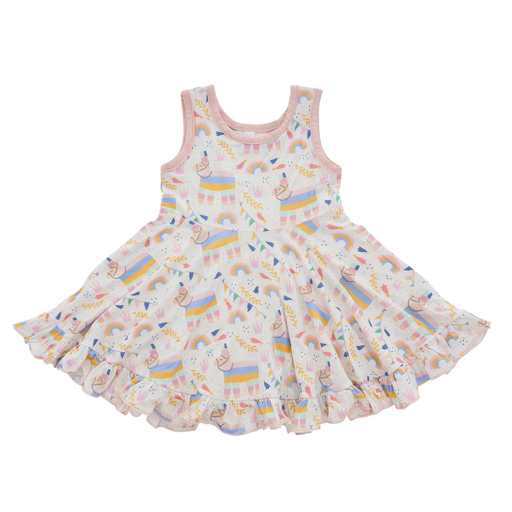 Offres spéciales nouveau Design impression personnalisée robe de bébé doux robes de douche de bébé belle robe de poupée de bébé en bambou