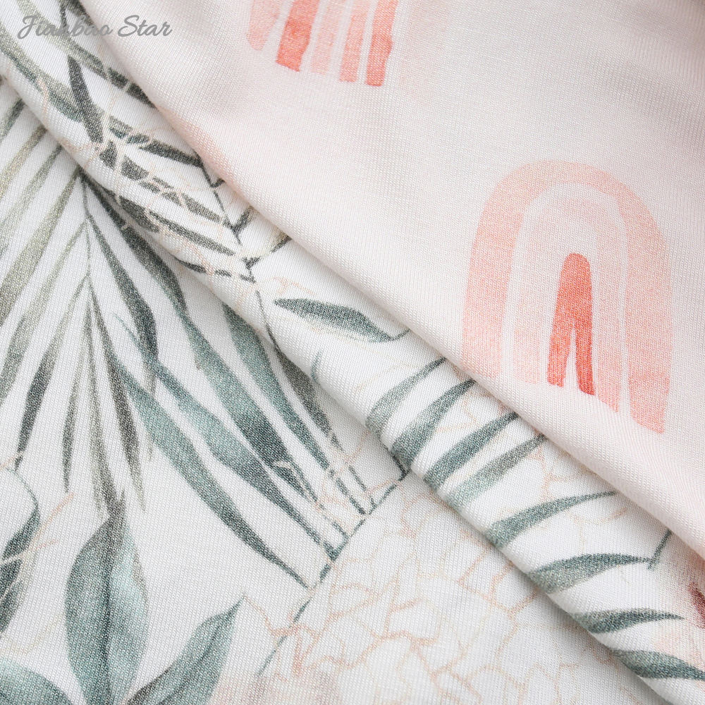 Pyjama en bambou imprimé personnalisé pour bébé, vêtements doux et respirants, barboteuse à volants avec fermeture éclair, nouvelle collection
