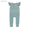 Combinaison de nuit imprimée personnalisée en bambou et spandex, barboteuse à volants pour bébé