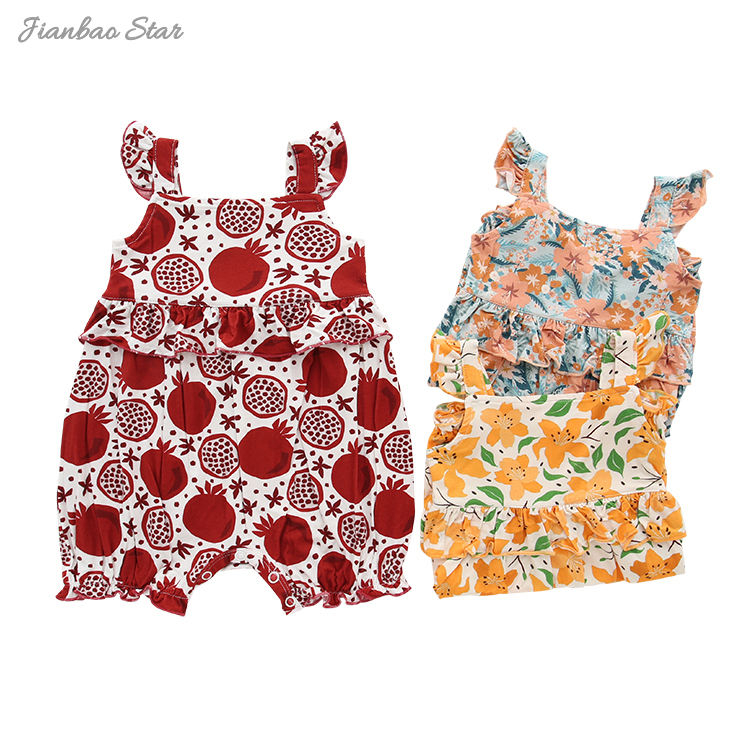 Barboteuse sans manches à volants pour bébé fille, nouvelle version printemps été, coupe incroyable et Style doux, tissu en coton de bambou, vêtements pour bébé fille