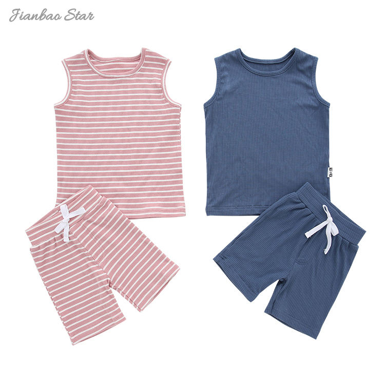 Ensemble de costume d'été sans manches, 100% coton, confortable, de haute qualité, nouveau Design, type bande, vêtements unisexe pour bébé, offre spéciale, vente en gros