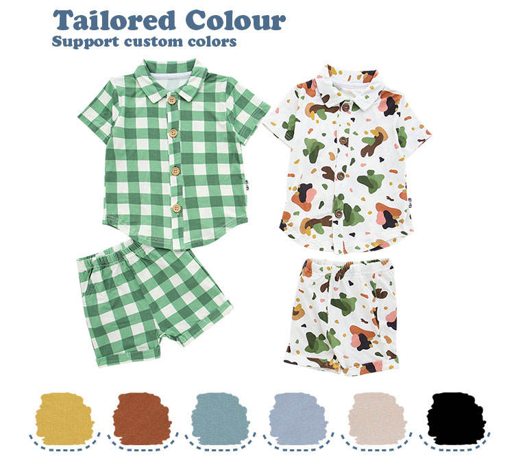 Polo à manches courtes pour bébés et enfants, chemise et Short avec poche, costume d'été à col rabattu pour enfants