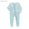 Manches longues unisexe nouveau-né garçons et filles avec fermeture éclair sur le devant volants conception bébé combinaison bébé vêtements barboteuse ensemble