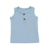 T-shirt sans manches tricoté en bambou 95%, Super doux, pour bébé garçon et fille, couleur unie et motif OEM, hauts d'été pour enfants