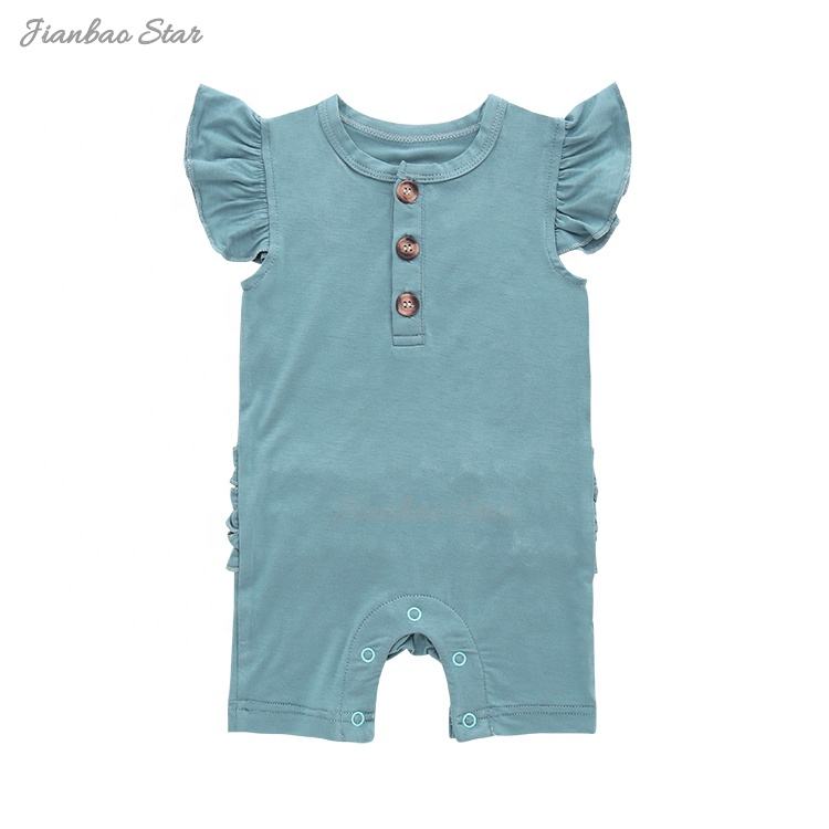 Vêtements d'été en coton et bambou pour bébé, combinaison confortable pour nouveau-né, unisexe, demi-manches, barboteuse, vente en gros