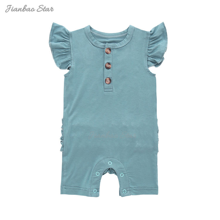 Bambou/Spandex bébé Onesie volants de dos bébé vêtements nouveau-né combinaison aile à manches courtes bébé barboteuse Shortalls