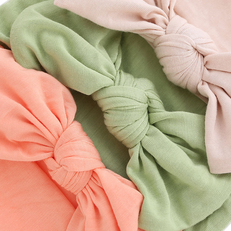 Bandeau pour bébés filles, tissu en bambou de haute qualité, écharpe de tête de couleur unie, décoration faciale de douche OEM, vente en gros
