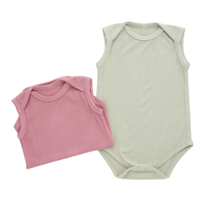 Barboteuse tricotée en bambou unisexe pour bébé, sans manches, col enveloppe, vêtements pour bébé, conception de boutons d'ouverture, combinaison pour bébé, populaire