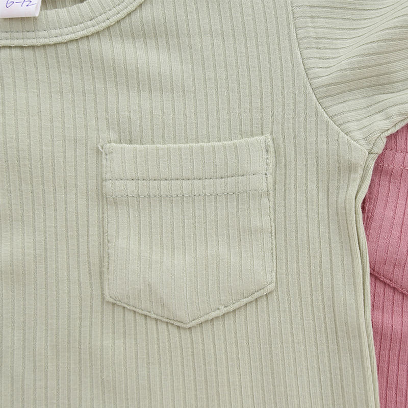 Costume d'été à manches courtes pour nouveau-né, nouveau Design, haute qualité, confortable, couleur Pure, vêtements pour bébé