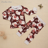 Conceptions imprimées personnalisées bambou/coton bébé pyjamas costumes ensemble enfants vêtements usine écologique 2 pièces à manches longues décontracté bébé ensemble