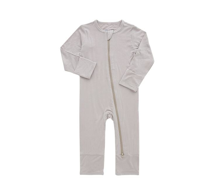 Classique couleur unie Design jarretelle bambou coton à manches longues belle bébé barboteuses automne nourrissons Body costume combinaisons à fermeture éclair