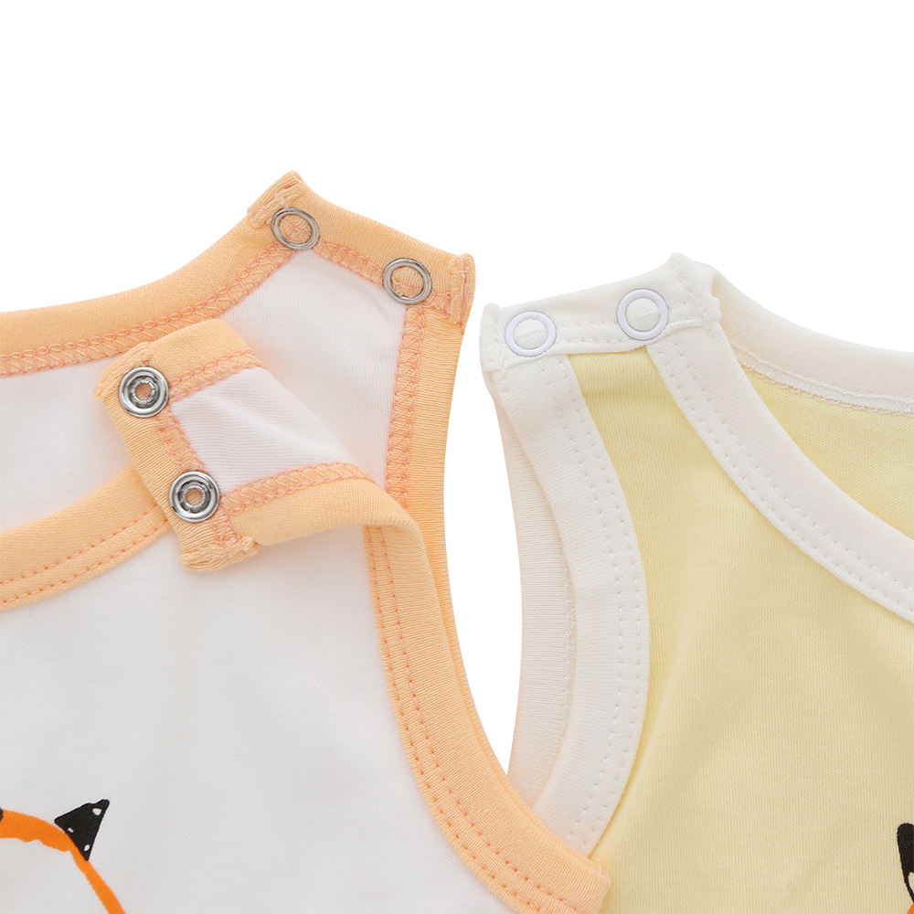 Barboteuse tricotée en coton de bambou pour bébé garçon, vêtements de printemps et d'été sans manches pour nourrissons, joli tigre, impression personnalisée, Direct usine